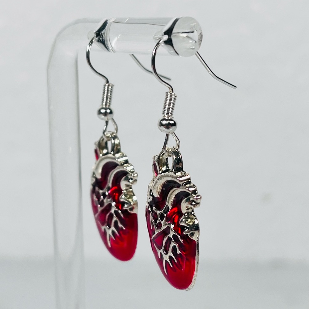 Anatomical Heart Earrings - Picture 3 of 8